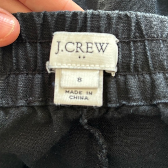 J. Crew cotton linen blend cropped black summer beach pants size 8 - Picture 3 of 4